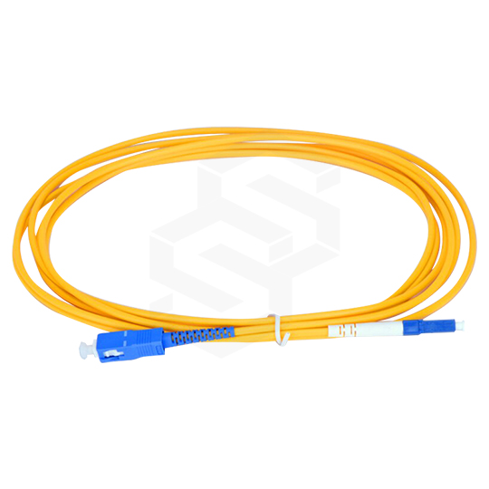 CABLE PATCHCORD FIBRA ÓPTICA LC/UPC - SC/UPC G.652D MONOMODO SIMPLEX 2MM CHAQUETA AMARILLA LSZH 5 MT
