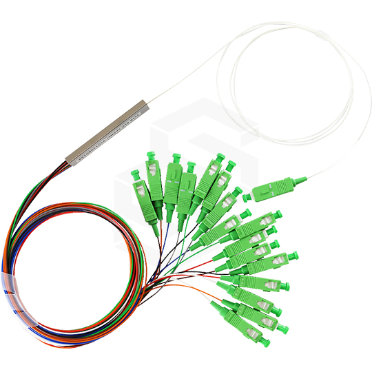 SPLITTER PLC 1X16 SC/APC G657A1 900µM ENTRADA COLOR BLANCO SALIDA COLORES INTERNACIONALES