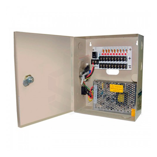 FUENTE REGULADA PARA 18 CAMARAS 110V/ 12 VDC 10 AMP