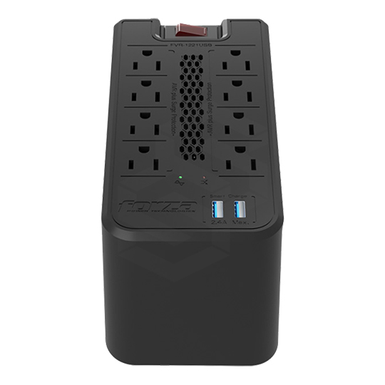 REGULADOR DE VOLTAJE FORZA 8 TOMAS CON 2 USB 1200V