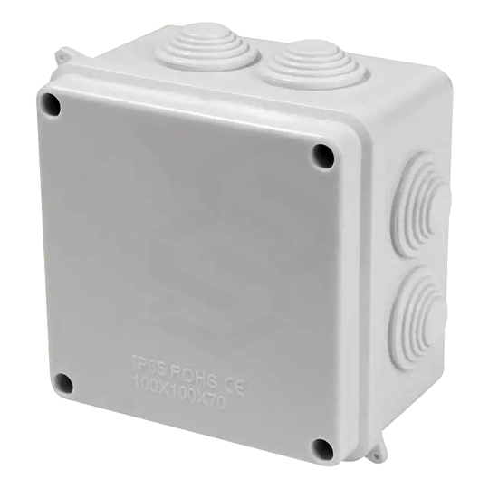CAJA DE PASO PVC LISA 100X100X70 MM