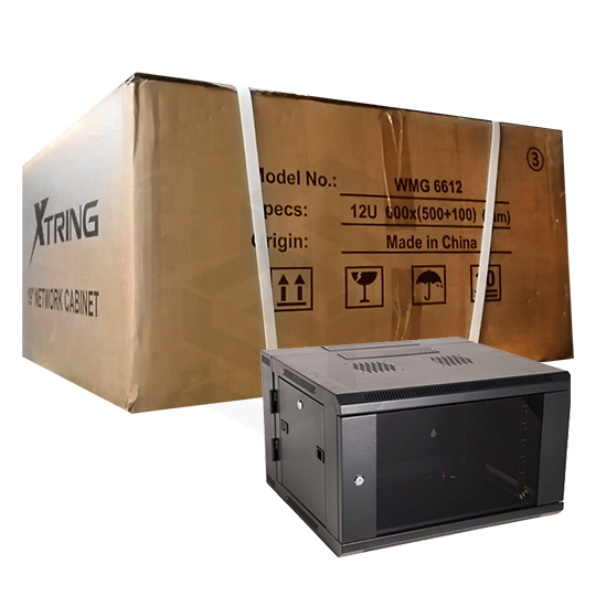 GABINETE COMPACTO 12UR XTRING DESARMADO PUERTA DE VIDRIO 600X600X635MM