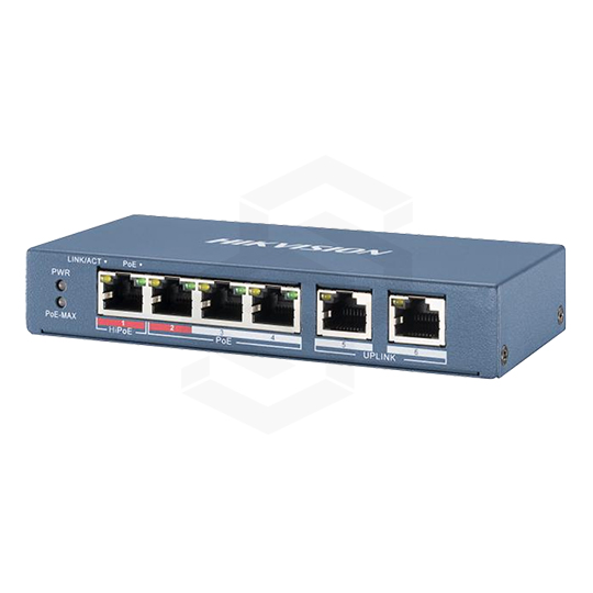 SWITCH POE 3 CH + 1 HI-POE 10/100MB + 2 PUERTOS UPLINK