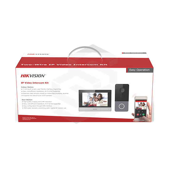 KIT DE VIDEO PORTERO IP DS-KV6113-WPE1 + DS-KH6320-WET1 + 2 FT HIKVISION