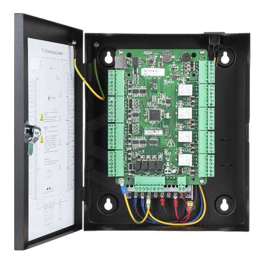Modulo Control Acceso 4 Puertas Tcp/Ip Procesador 32Bits, Ram8Mb 10.000Tarjetas, 50.000Eventos Tcp/Ip, 4 Lectores (Wiegand) E/: 4Sensores Puerta, 4Botones Salida, 4Entradas Auxiliares S/: Relé Interruptor Puerta4, Relé Alarma4 Dim.:285X237X69Mm