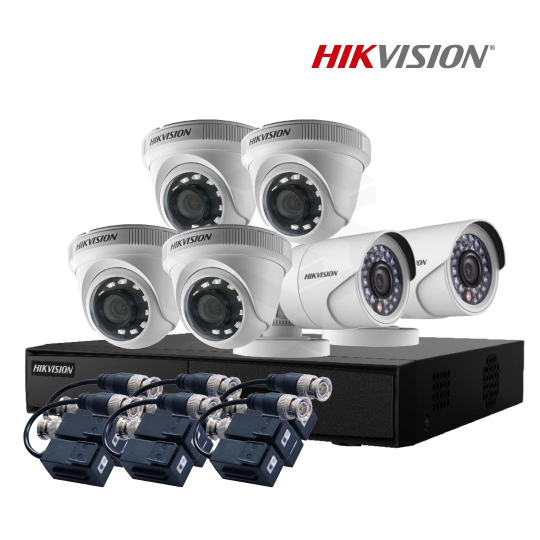 1 DS-7208HGHI-M1(C) + 2 DS-2CE16D0T-IRPF + 4 DS-2CE56D0T-IRPF + 6 DS-1H18-A