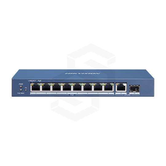 SWITCH POE 8 CH 10/100/1000MB + 1 10/100/1000MB + 1 FIBRA GIGABITE 58W