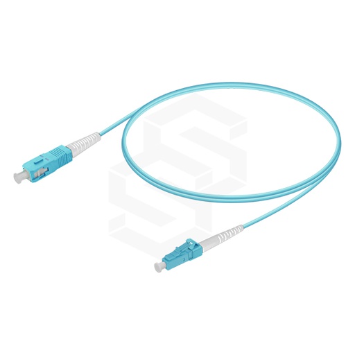 [XT-PATLCSC-O3SX3MM5M] CABLE PATCHCORD FIBRA ÓPTICA LC/UPC - SC/UPC OM3 MULTIMODO SIMPLEX 3MM CHAQUETA LSZH AQUA 5 MTS