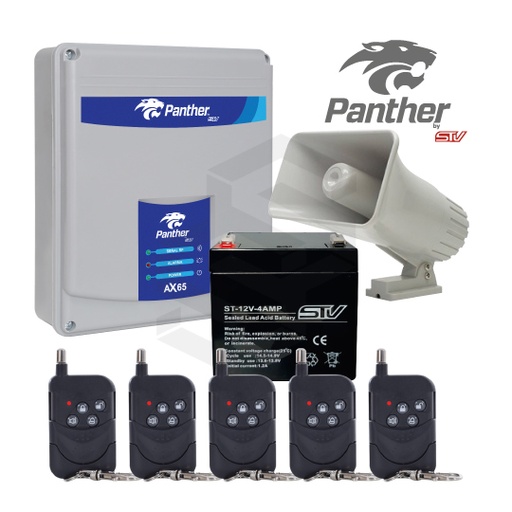 [PT-KIT-PHANTER2] 1 PT-COM-AX65L + 1 PA-SIRENA + 1 ST-12V-4AMP 5 PT-RF5