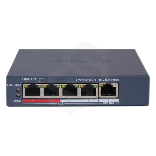 [DS-3E1105P-EI/M] SWITCH POE 4 CH 10/100MB + 1 10/100MB 45W